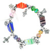 Evil Eye Elastic Charm Bracelet - Transparent Flower Glass Ornament