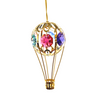 Hot Air Balloon 24k Gold-Plated Ornament with Multicolored Spectra Crystals by Swarovski
