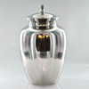 Urn Keepsake Screwtop Ginger Jar Cremation Ash Box Shiny Silver Finish 8"