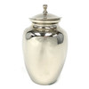 Urn Keepsake Screwtop Ginger Jar Cremation Ash Box Shiny Silver Finish 8"