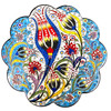 Geometric Turkish Trivet Ceramic Hand Painted 7" - Assorted Designs and Colors - 1 Count