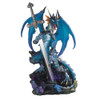 Dragon Figurine With Sword, Blue 13"H GS71363