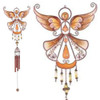 Copper & Gem Angel Chime, Yellow 33"L GS99878