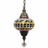 Turkish Mosaic Lantern Hanging Single Chain B3S - 6"x24" - B3S - Amber