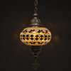 Turkish Mosaic Lantern Hanging Single Chain B3S - 6"x24" - B3S - Amber