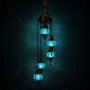 Turkish Mosaic Chandelier  - 5 Bulbs - 12"x45" - Turquoise