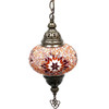 Turkish Mosaic Lantern Hanging Single Chain B3S - 6"x24" - B3S - Red Turkish Mosaic Lantern Hanging Single Chain B3S - 6"x24" - B3S - Red