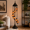 Turkish Mosaic Table Lamp - 7 Bulbs - 16"x58" - Orange