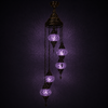 Turkish Mosaic Chandelier  - 5 Bulbs - 12"x45" - Purple