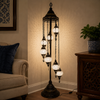 Turkish Mosaic Table Lamp - 7 Bulbs - 16"x58" - White