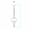 Turkish Mosaic Lantern Hanging Single Chain B4S - 9"x28" - B4S