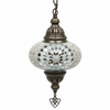 Turkish Mosaic Lantern Hanging Single Chain B3S - 6"x24" - B3S - White