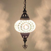 Turkish Mosaic Lantern Hanging Single Chain B3S - 6"x24" - B3S - White