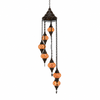 Turkish Mosaic Chandelier  - 7 Bulbs - 16"x60" - Orange