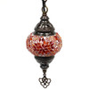Turkish Mosaic Lantern Hanging Single Chain - 4"x23" -  B1S - Orange