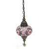 Turkish Mosaic Lantern Hanging Single Chain B3S - 6"x24" - B3S - Purple