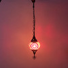 Turkish Mosaic Lantern Hanging Single Chain - 4"x23" -  B1S - Red