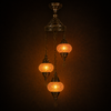 Turkish Mosaic Chandelier  - 3 Bulbs - 12"x33" - Amber