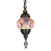 Turkish Mosaic Lantern Hanging Single Chain - 4"x23" -  B1S - Pink