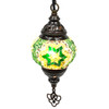 Turkish Mosaic Lantern Hanging Single Chain - 4"x23" -  B1S - Green Turkish Mosaic Lantern Hanging Single Chain - 4"x23" -  B1S - Green