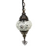 Turkish Mosaic Lantern Hanging Single Chain - 4"x23" -  B1S - White