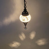 Turkish Mosaic Lantern Hanging Single Chain - 4"x23" -  B1S - White