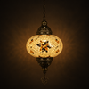 Turkish Mosaic Lantern Hanging Single Chain - 5"x23.5" - B2S - Amber
