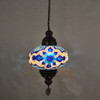 Turkish Mosaic Lantern Hanging Single Chain B4S - 9"x28" - B4S - Turquoise