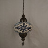 Turkish Mosaic Lantern Hanging Single Chain B4S - 9"x28" - B4S - Turquoise