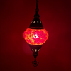 Turkish Mosaic Lantern Hanging Single Chain - 5"x23.5" - B2S - Red