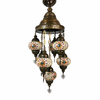 Turkish Mosaic Chandelier  - 7 Bulbs - 16"x60" - Rainbow