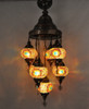 Turkish Mosaic Chandelier  - 7 Bulbs - 16"x60" - Rainbow