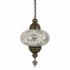Turkish Mosaic Lantern Hanging Single Chain B4S - 9"x28" - B4S - White