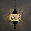Turkish Mosaic Lantern Hanging Single Chain B4S - 9"x28" - B4S - White