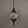 Turkish Mosaic Lantern Hanging Single Chain B4S - 9"x28" - B4S - White