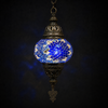 Turkish Mosaic Lantern Hanging Single Chain - 5"x23.5" - B2S - Royal Blue