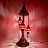 Turkish Mosaic Table Lamp - 3 Bulbs - 12"x30" - Red