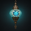 Turkish Mosaic Lantern Hanging Single Chain - 5"x23.5" - B2S - Turquoise