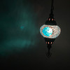Turkish Mosaic Lantern Hanging Single Chain - 5"x23.5" - B2S - Turquoise