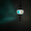 Turkish Mosaic Lantern Hanging Single Chain - 5"x23.5" - B2S - Turquoise