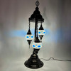 Turkish Mosaic Table Lamp - 3 Bulbs - 12"x30" - Royal Blue