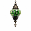 Turkish Mosaic Lantern Hanging Single Chain - 5"x23.5" - B2S - Green