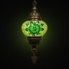 Turkish Mosaic Lantern Hanging Single Chain - 5"x23.5" - B2S - Green