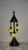 Turkish Mosaic Table Lamp - 3 Bulbs - 12"x30" - Green