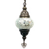 Turkish Mosaic Lantern Hanging Single Chain - 5"x23.5" - B2S - White