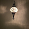 Turkish Mosaic Lantern Hanging Single Chain - 5"x23.5" - B2S - White