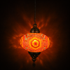 Turkish Mosaic Lantern Hanging Single Chain B5S - 14.5"x33" - B5S - Orange
