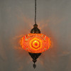 Turkish Mosaic Lantern Hanging Single Chain B5S - 14.5"x33" - B5S - Orange