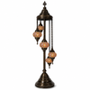 Turkish Mosaic Table Lamp - 5 Bulbs - 12"x42" - Orange