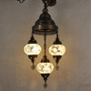 Turkish Mosaic Chandelier  - 3 Bulbs - 12"x33" - White